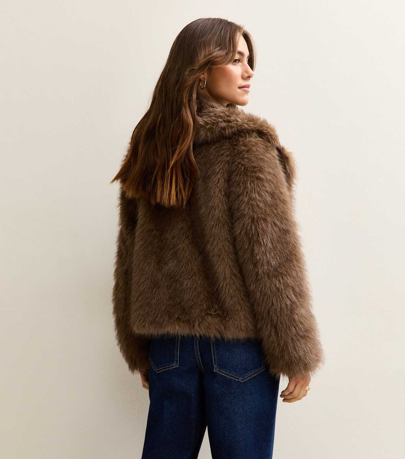 Petite Brown Faux Fur Jacket | New Look | New Look (UK)