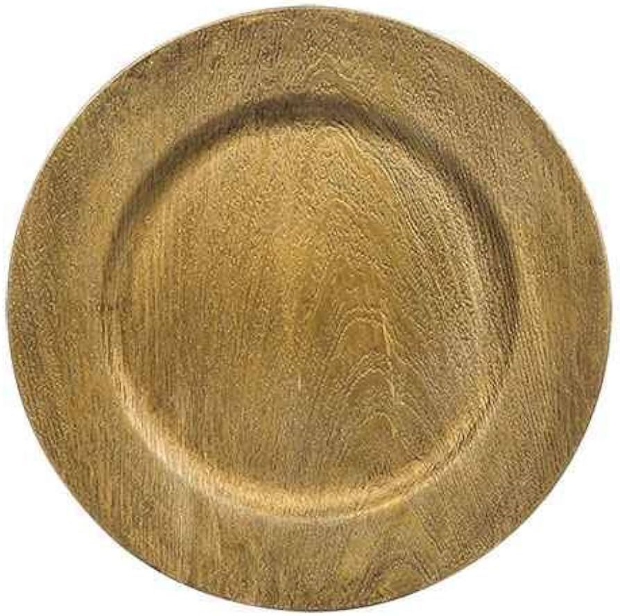 Faux Wood Charger Plates in Grey or Gold set of 4 | Amazon (US)