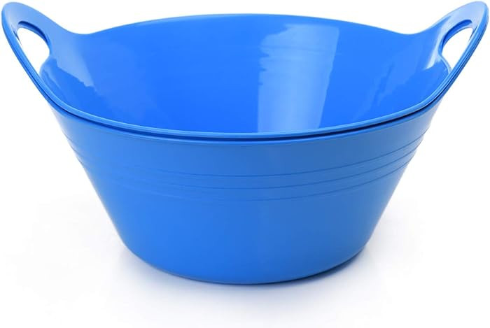 Mintra Home Plastic Bowls with Handles (4.5L Large 2pk, Blue) | Amazon (US)