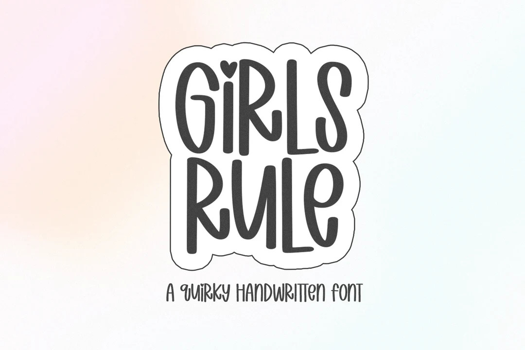 Girls Rule Font - Cute Font, Cricut Fonts, Procreate Fonts, Modern Font, Fonts for Cricut, Bubbly... | Etsy (US)