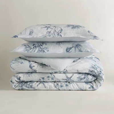 Luxury Cotton Sateen Bedding Set, Botanical Design, Full | Wayfair North America