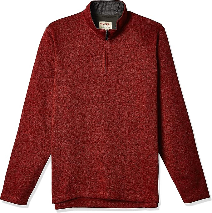 Wrangler Authentics Men's Long Sleeve Fleece Quarter-Zip | Amazon (US)