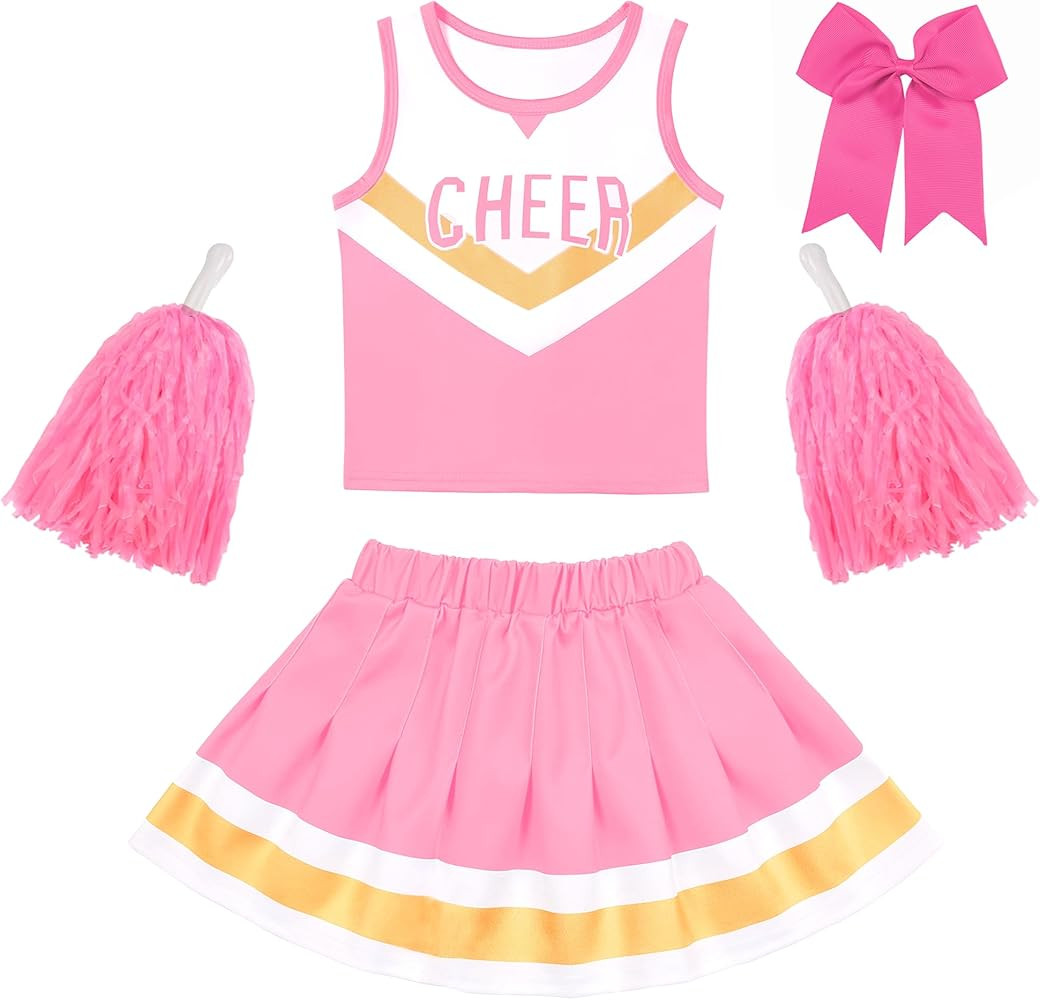 Cheerleader Outfit for Girls Cheerleader Costume for Kids Cheerleading Gifts Halloween Cosplay | Amazon (US)
