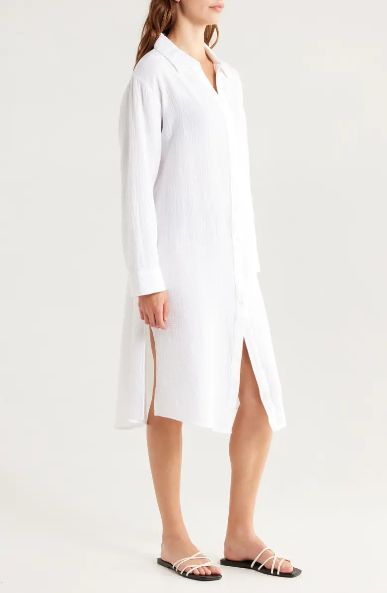 Cotton Gauze Cover-Up Shirtdress | Nordstrom