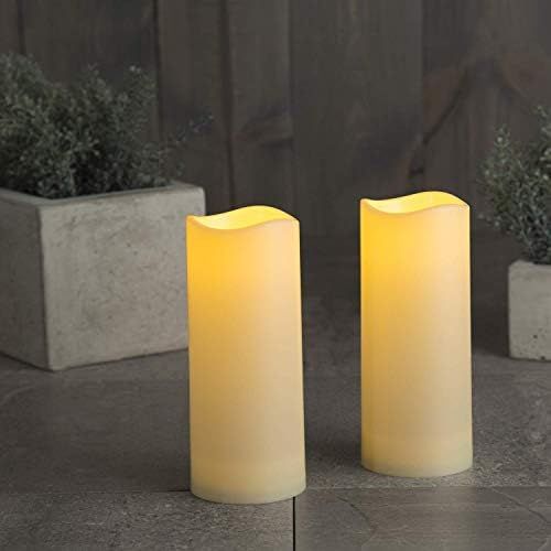 Outdoor Flameless Candles 3x7 - Battery Operated, Waterproof, Flickering LED Flame, Remote Control w | Amazon (US)