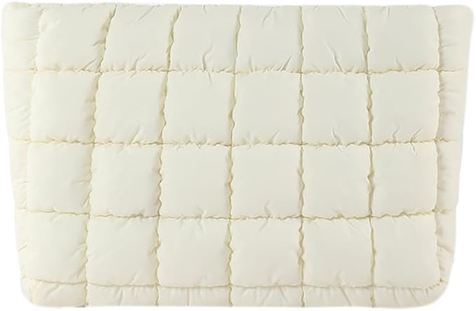 Puffy Quilted Makeup Bag Cosmetic Bags Travel Cute Puffer Solid Toiletry Organizer Pouch Storage ... | Amazon (US)