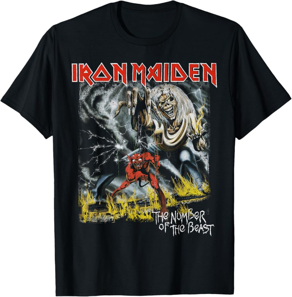 Amazon.com: Iron Maiden Eddie Number of The Beast T-Shirt : Clothing, Shoes & Jewelry | Amazon (US)
