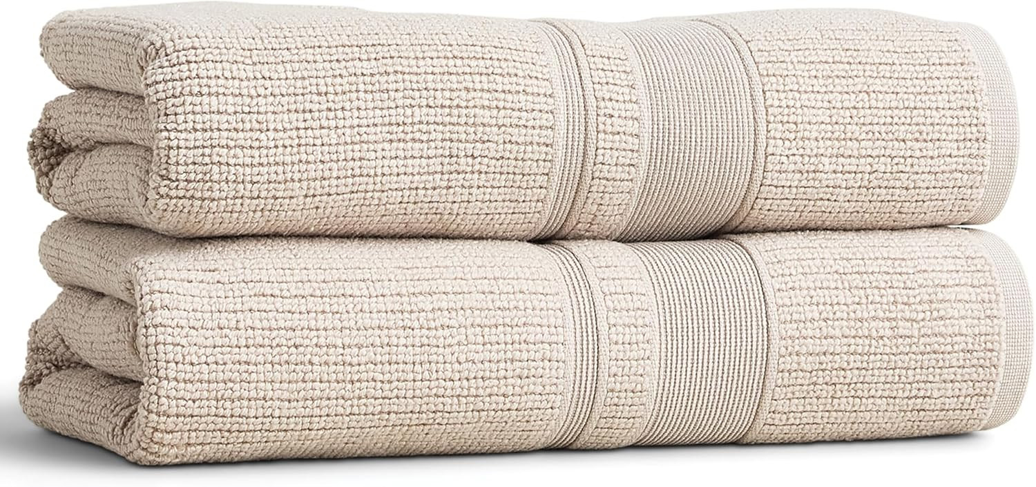Douro Bath Towels 2 Pack, 54.25 x 26.5 in, Clay | Amazon (US)
