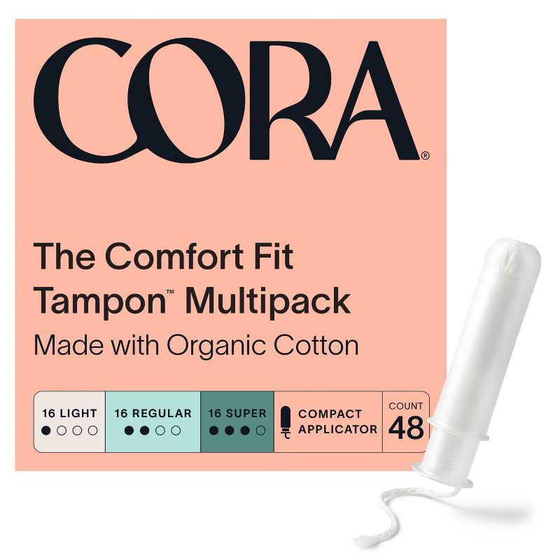 Cora Organic Cotton Tampons Mix Pack - Light/Regular/Super Absorbency - 48ct | Target