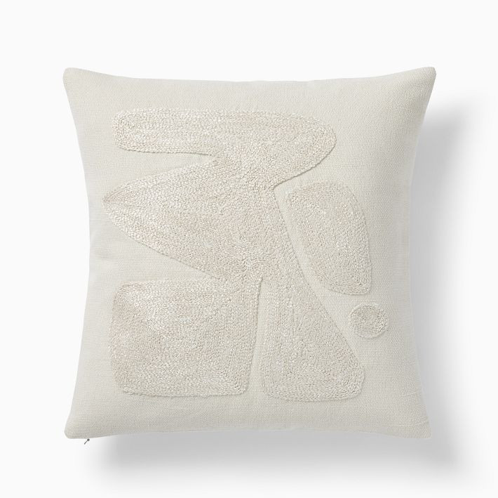 Embroidered Modern Abstract Pillow Cover | West Elm (US)