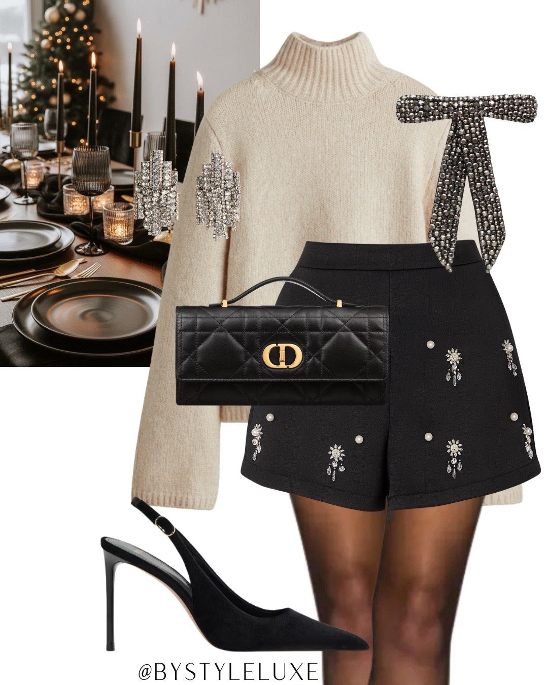 PARTYWEAR - A cosy jumper with these gorg embellished shorts

#partywear #sequin #christmasoutfit 

#LTKpartywear #LTKwinter #LTKfestive