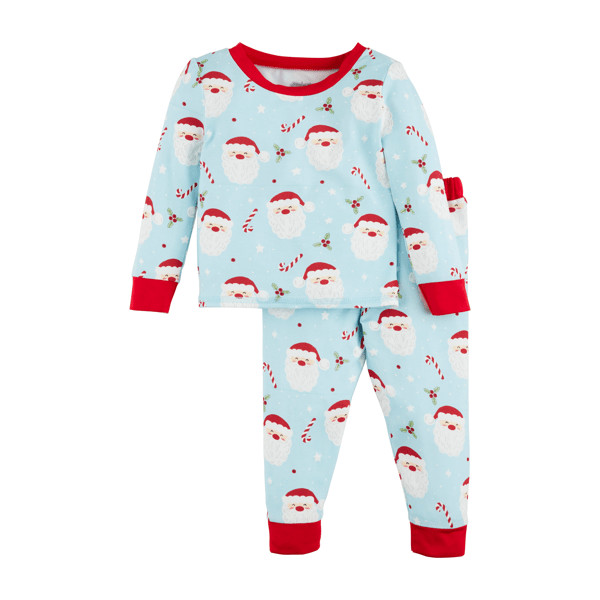 Blue santa glow toddler pajama set | Mud Pie