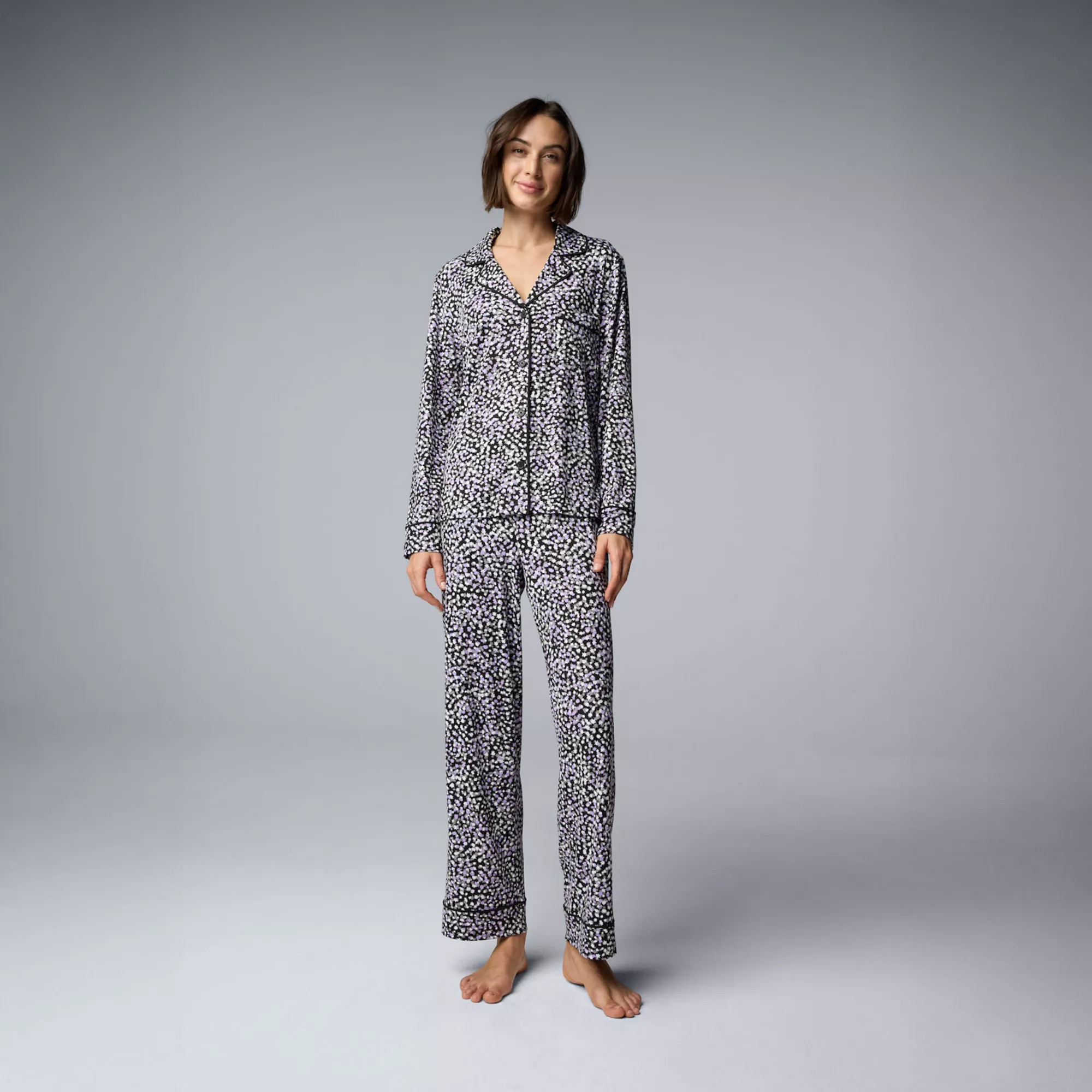 Women's Simply Vera Vera Wang 2-Piece Pajama Top & Pajama Bottoms Set | Kohl's