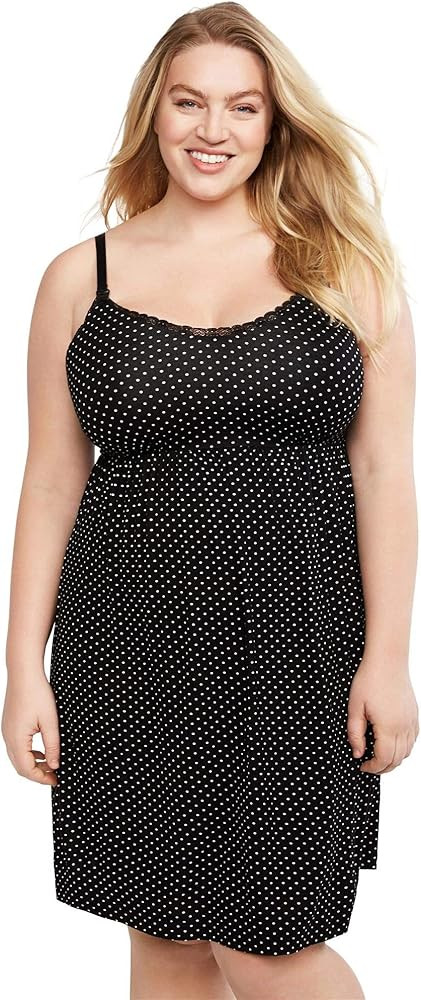 Motherhood Maternity Women's Lace Trim Nursing Nightgown | Amazon (US)