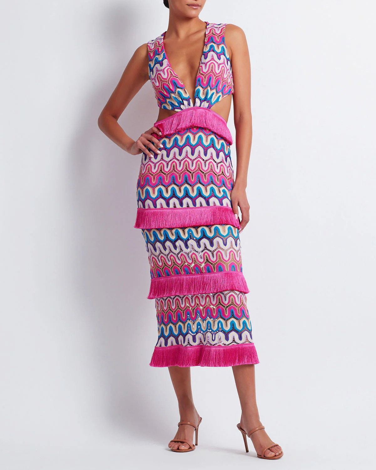 CROCHET CUT-OUT MIDI DRESS | PatBO