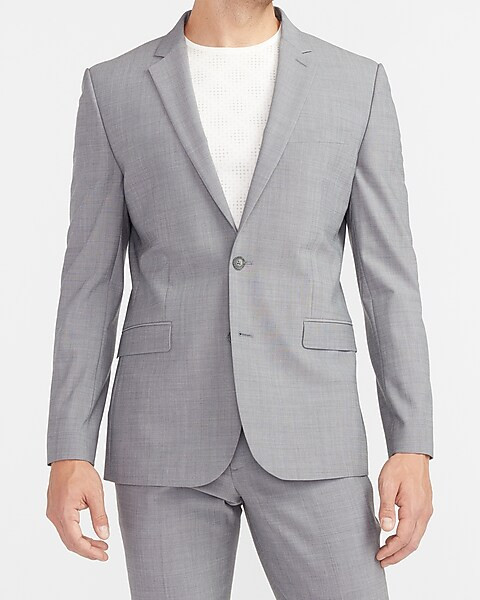 Extra Slim Solid Gray Modern Tech Suit Jacket | Express