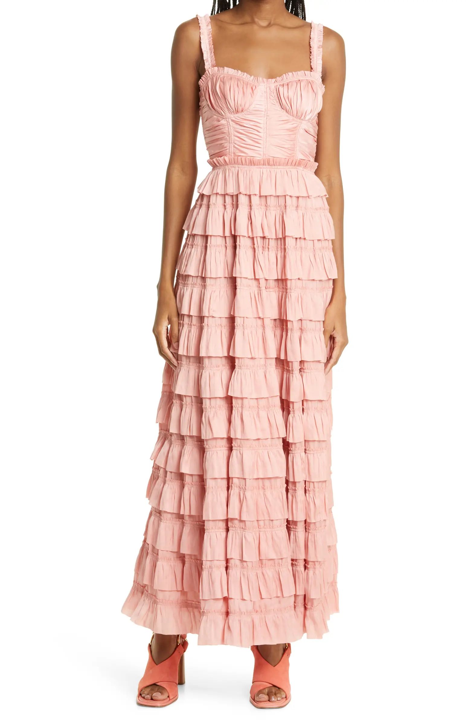 Camille Ruffle Gathered Maxi Dress | Nordstrom