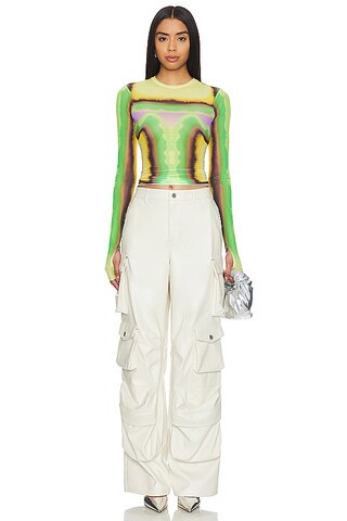 Parker Faux Leather Pant in Ivory | Revolve Clothing (Global)