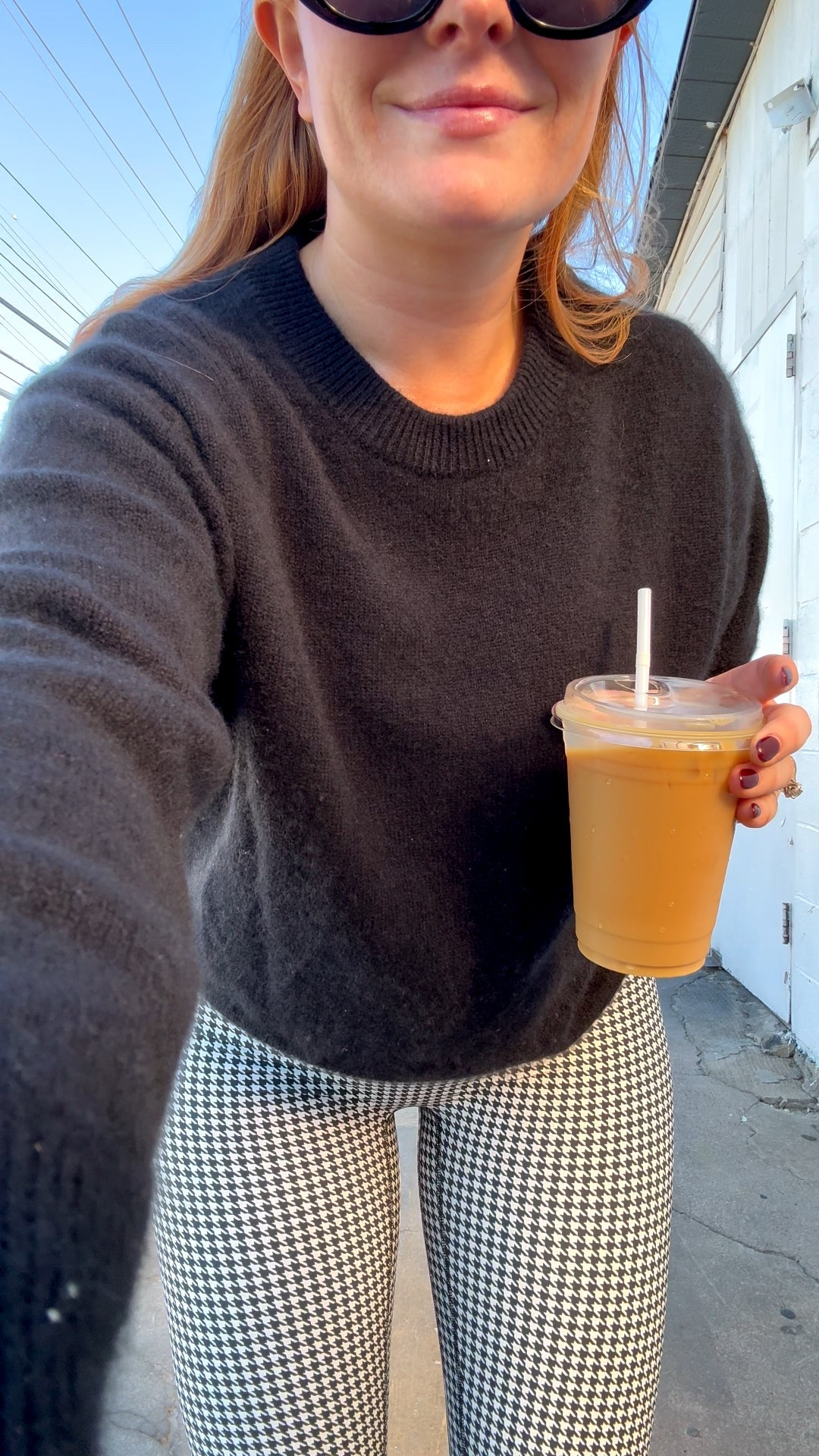 Coffee run outfit🖤 I love the houndstooth leggings! Super comfy to wear!

#LTKCyberWeek #LTKmomlife #LTKgrwm
