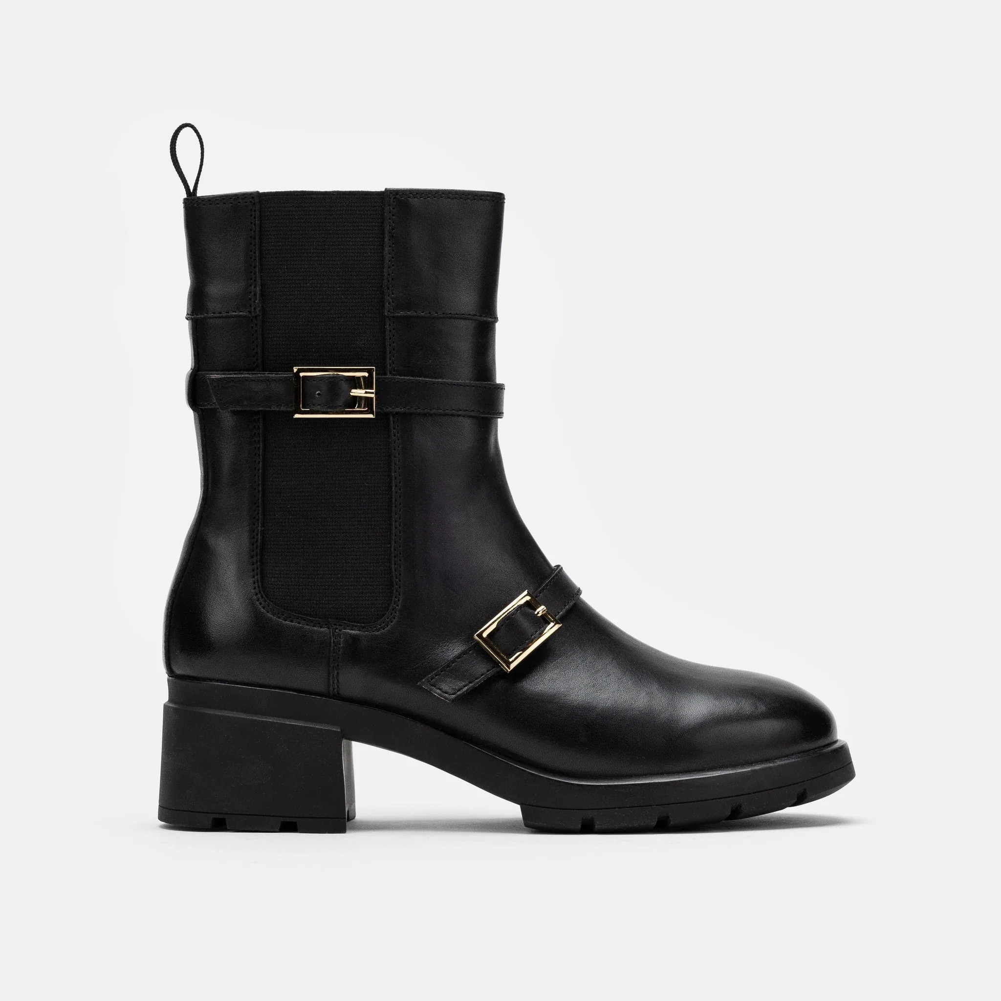 Riley Black Leather High Heel Chelsea Boots | Marc Nolan