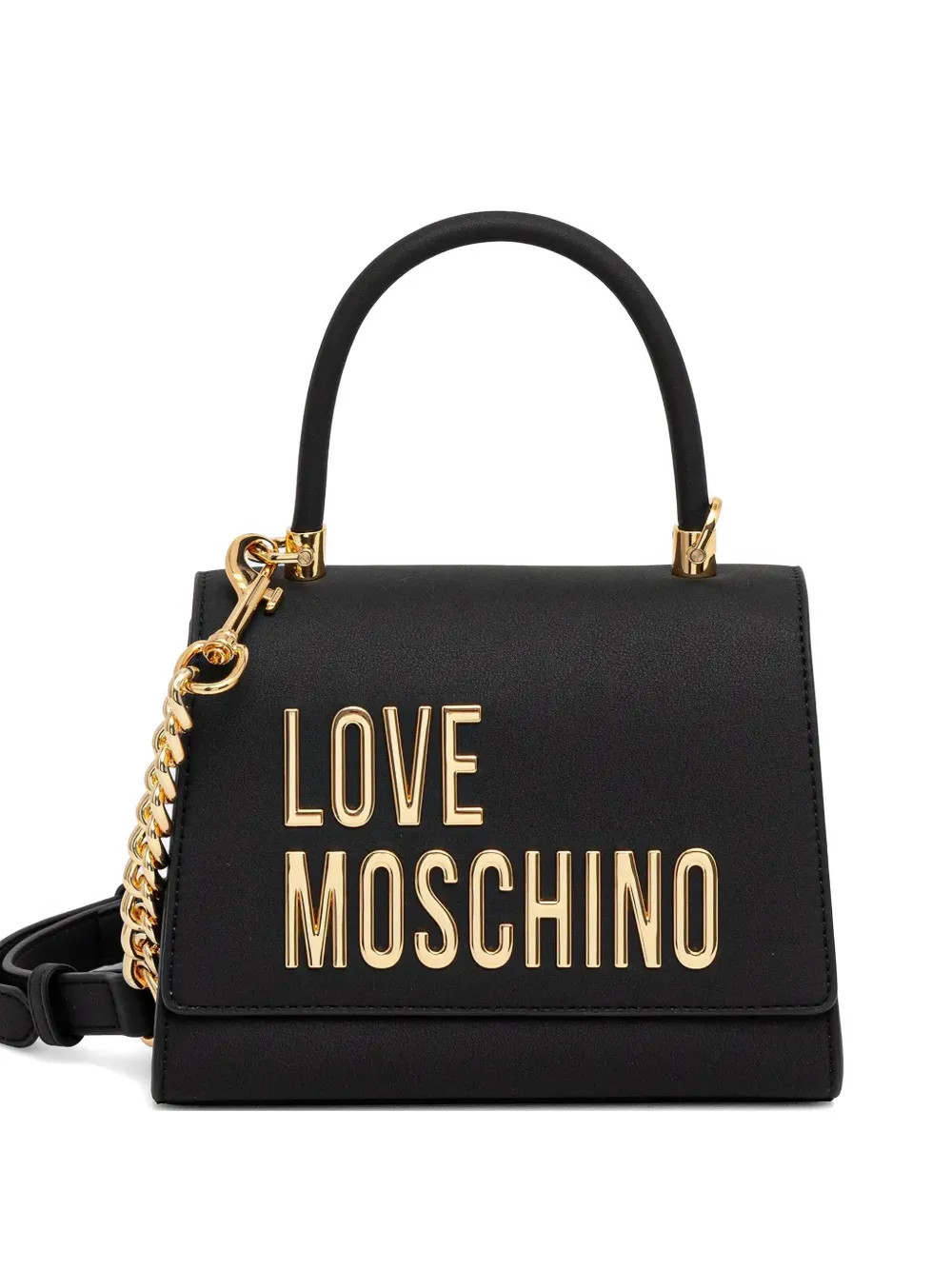 Love Moschino chain-strap top handle tote bag - Black | Farfetch Global