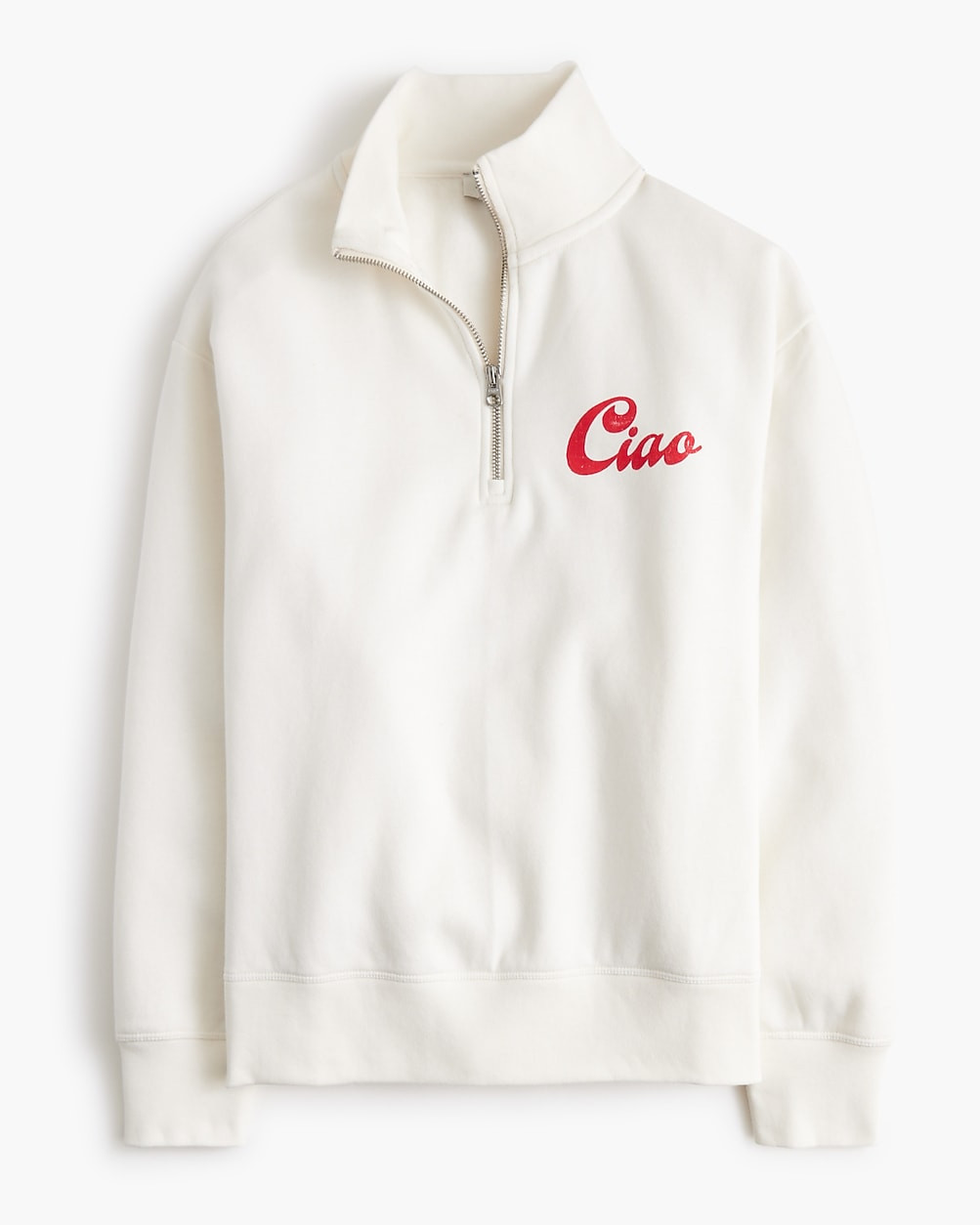 "Ciao" quarter-zip pullover | J.Crew Factory