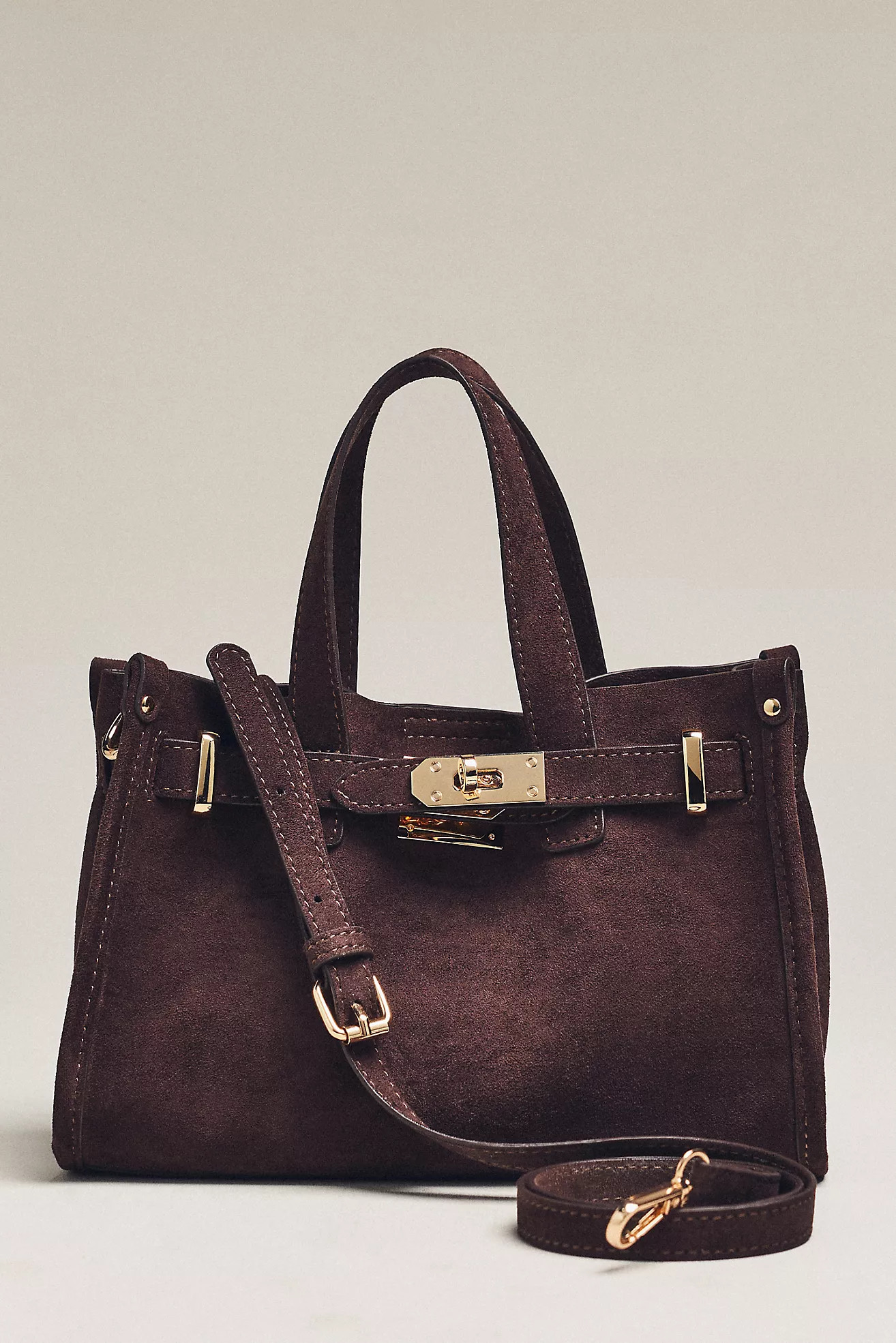 By Anthropologie Faux Suede Belted Mini Satchel | Anthropologie (US)