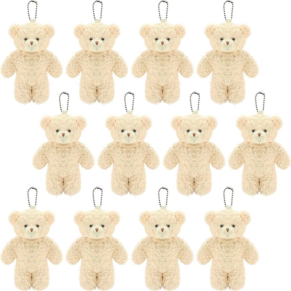 12 Pack Brown Mini Teddy Bears , 4.7 inch Tiny Soft Stuffed Teddy Bear, Small Plush Bears Bulk fo... | Amazon (US)