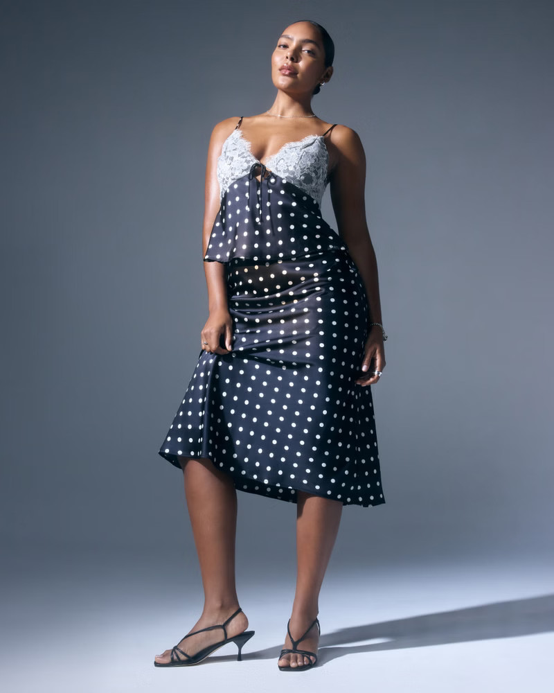 Women's High Rise Satin Midi Skirt | Women's Party Collection | Abercrombie.com | Abercrombie & Fitch (US)