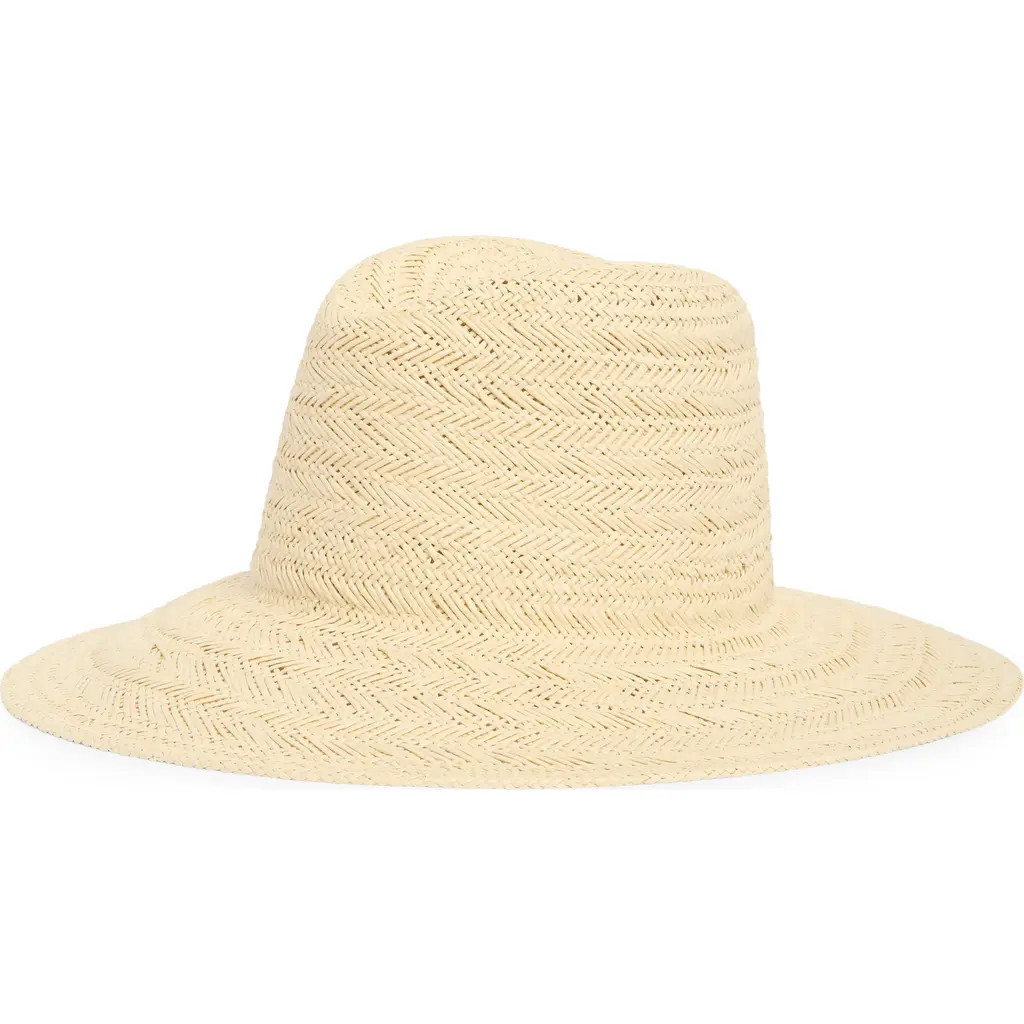 Vince Herringbone Weave Panama Hat in Off White at Nordstrom, Size Small | Nordstrom