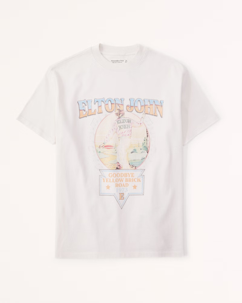 Oversized Boyfriend Elton John Graphic Tee | Abercrombie & Fitch (US)