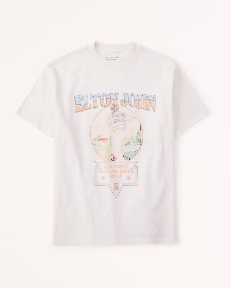 Oversized Boyfriend Elton John Graphic Tee | Abercrombie & Fitch (US)