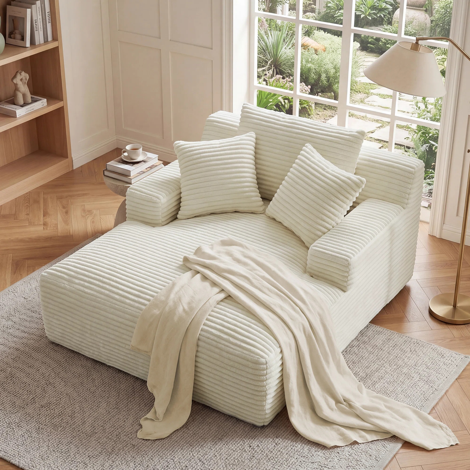 Latitude Run No Assembly Required 50'' Corduroy Indoor Chaise Lounge Chair Upholstered Modern Glauser Oversized Sleeper Sofa | Wayfair North America