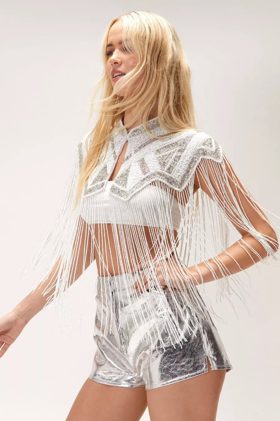 Bridal Embellished Beaded Tassel Cape | Nasty Gal US