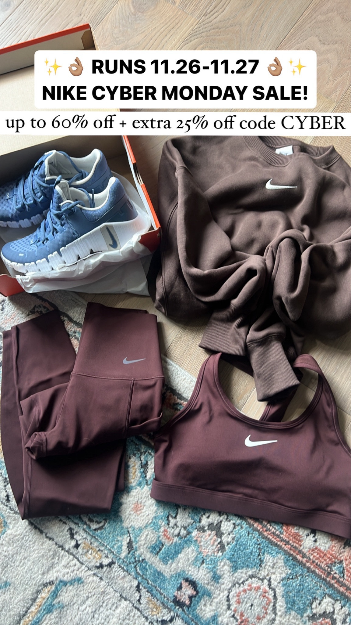 Nike cyber Monday sale picks! Code CYBER extra 25% off select items 

@nikewellcollective #ad #teamnike #feelyourall

#LTKHoliday #LTKCyberWeek #LTKsalealert