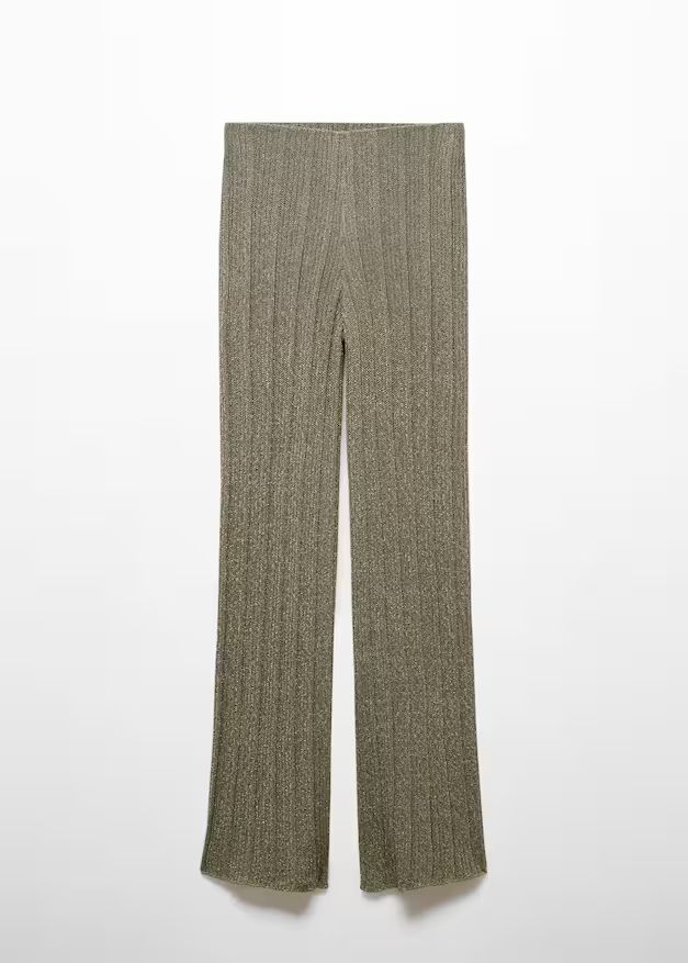 Lurex-knit flared pants -  Women | Mango USA | MANGO (US)