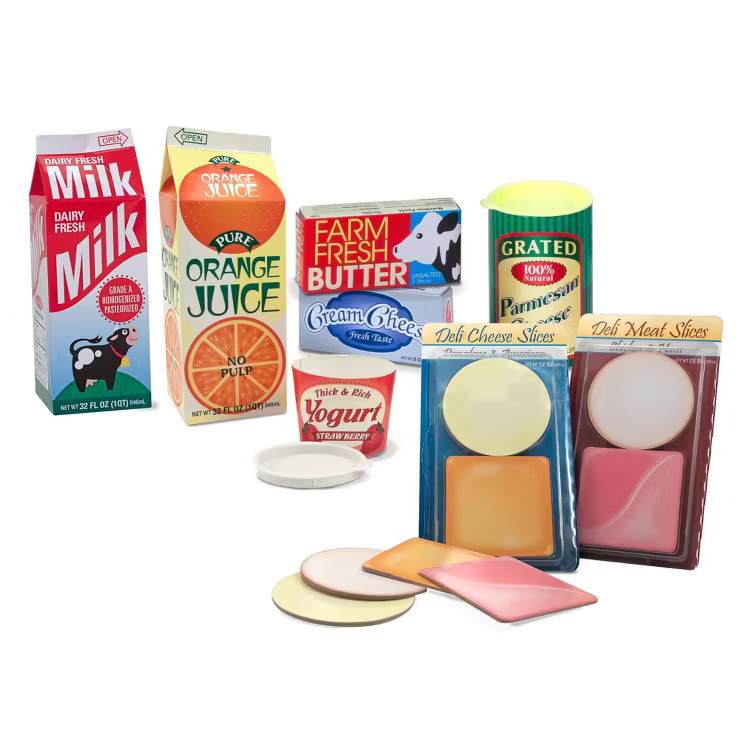 Melissa & Doug Fridge Groceries Play Food Cartons (8pc) - Toy Kitchen Accessories | Target