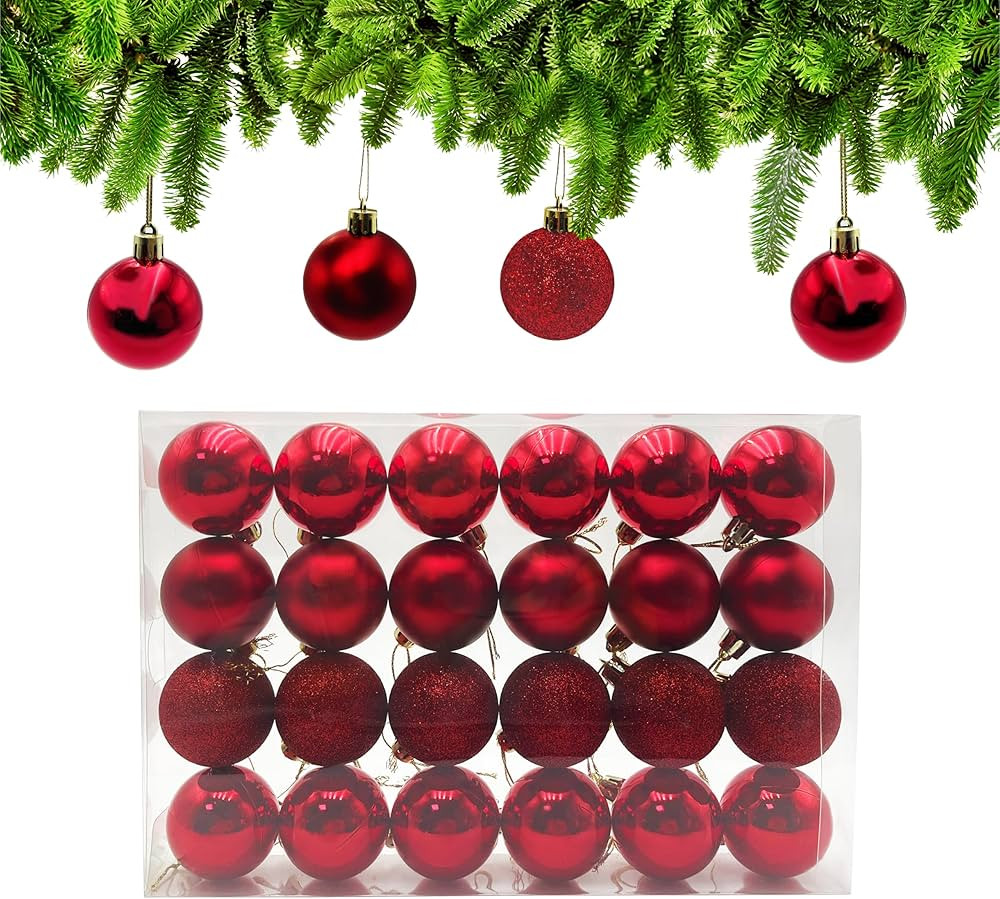 24 Bolas de Navidad 5cm, Bolas Navideñas de Plástico, Navidad de Plástico Son adecuadas para I... | Amazon (ES)