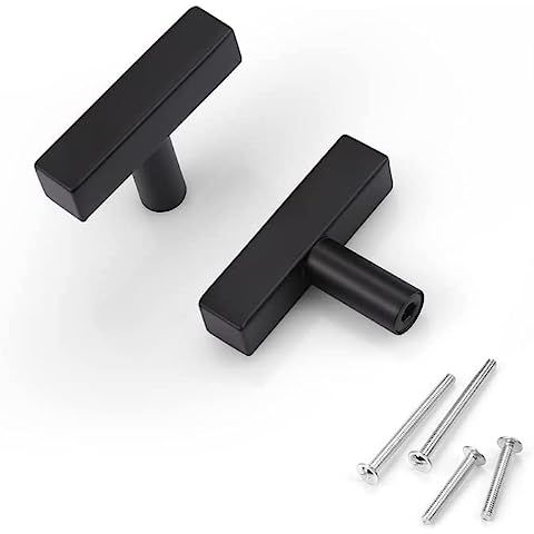 goldenwarm 5Pack Drawer Pull Knobs Black Kitchen Cabinet Knobs - LSJ22BK Square Bar Cabinet Pull ... | Amazon (US)