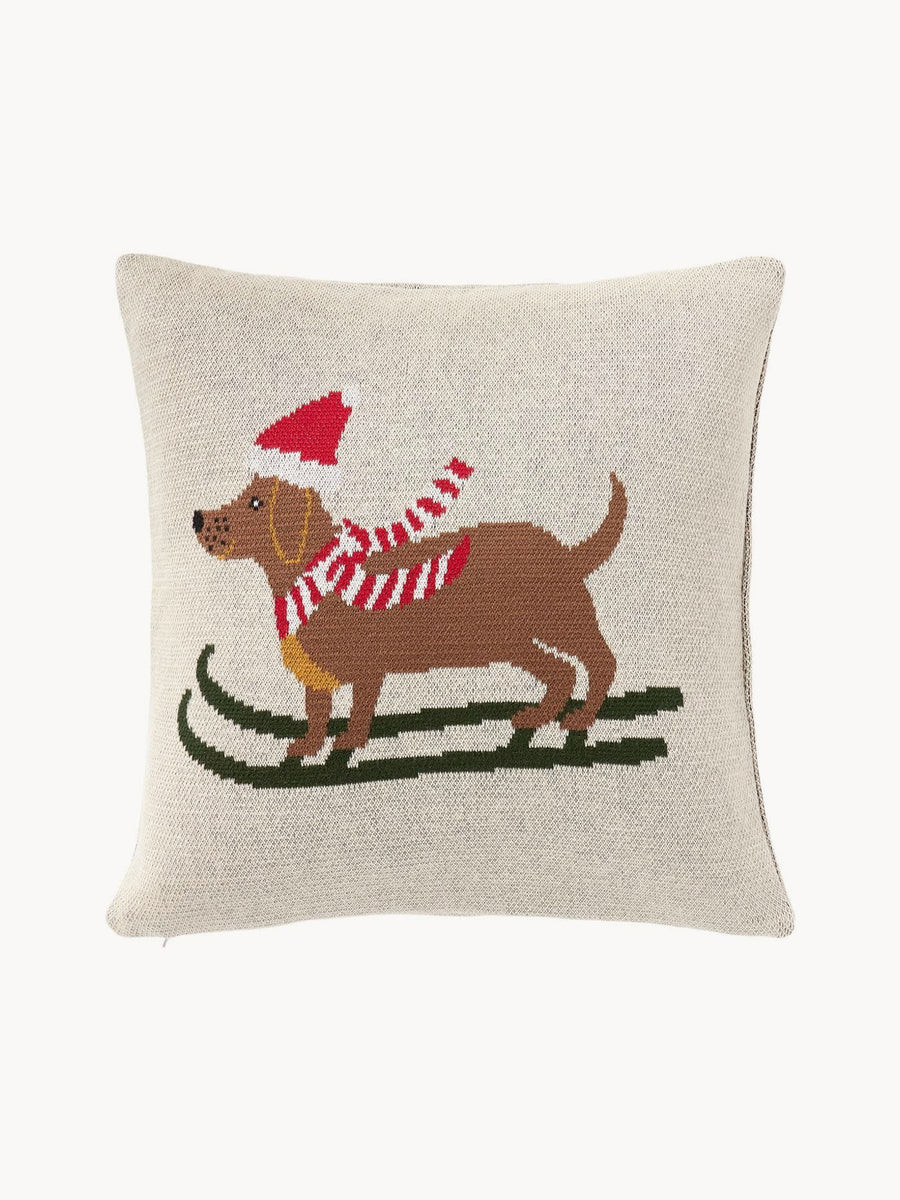 Copricuscino in cotone con motivo invernale Buddy | Westwing EU