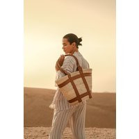 Handwoven Straw Tote Bag Boho Chic Beach Bag With Leather Straps | Etsy (US)