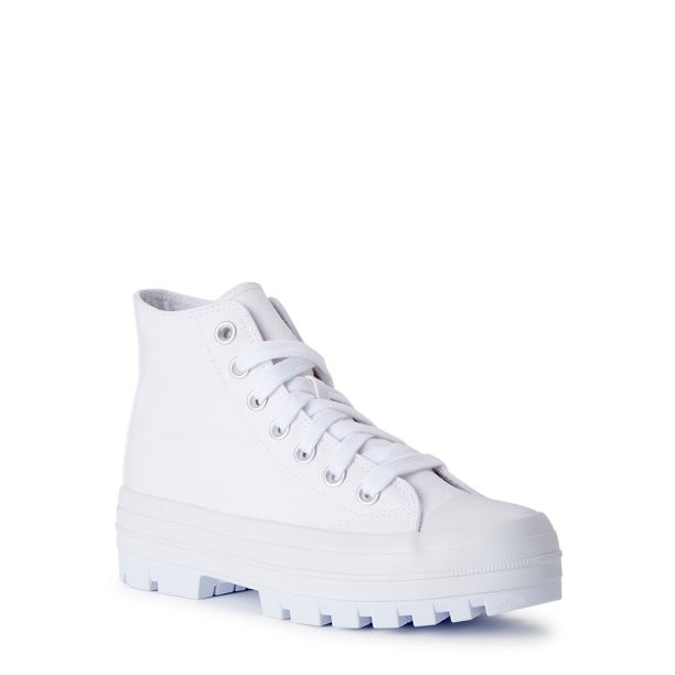No Boundaries Women's High Top Lug Canvas Sneakers - Walmart.com | Walmart (US)