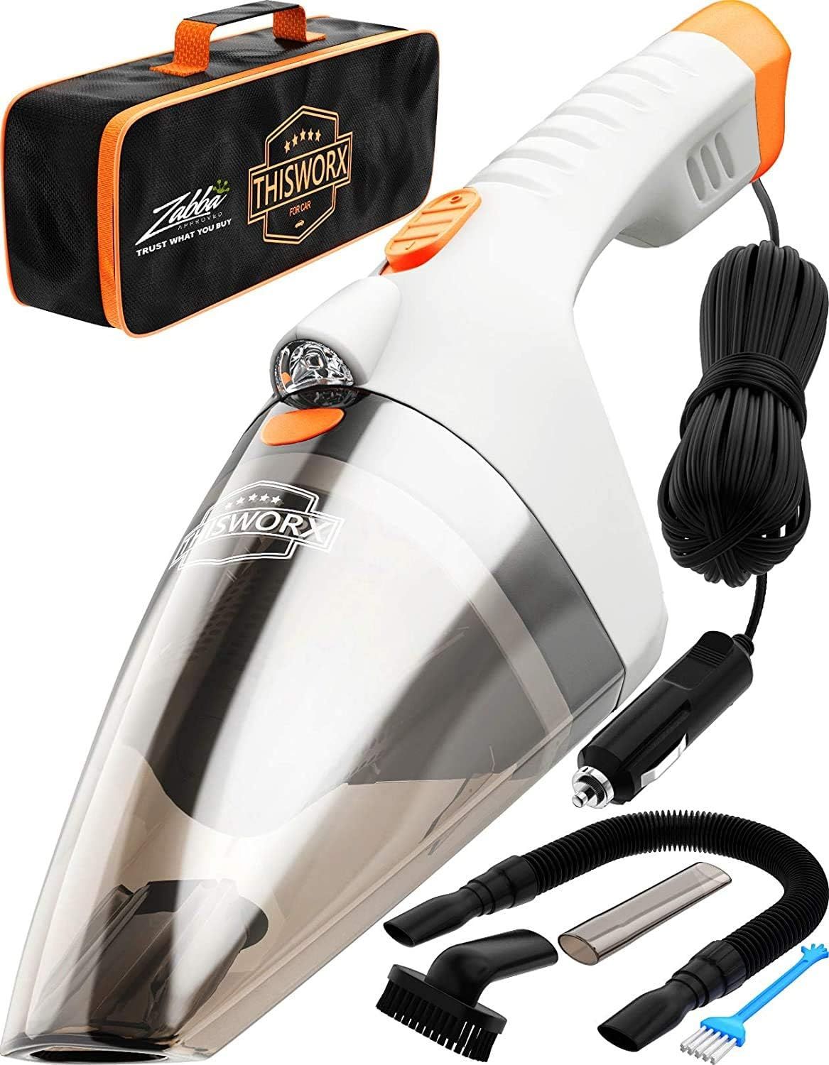 ThisWorx Car Vacuum Cleaner - LED Light, Portable, High Power Handheld Vacuums w/ 3 Attachments, ... | Amazon (US)