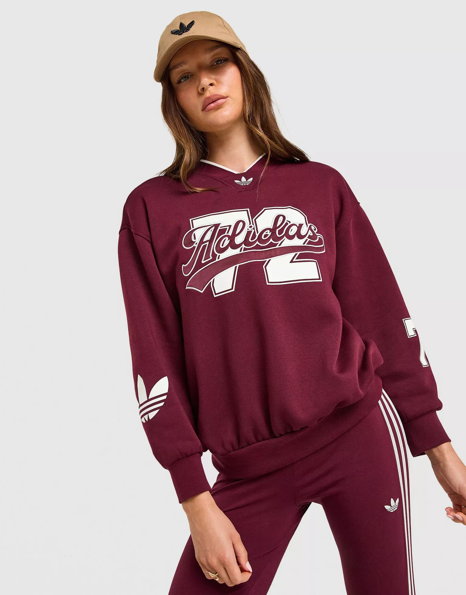 Red adidas Originals Varsity V Neck Sweatshirt - JD Sports UK | JD Sports (UK)