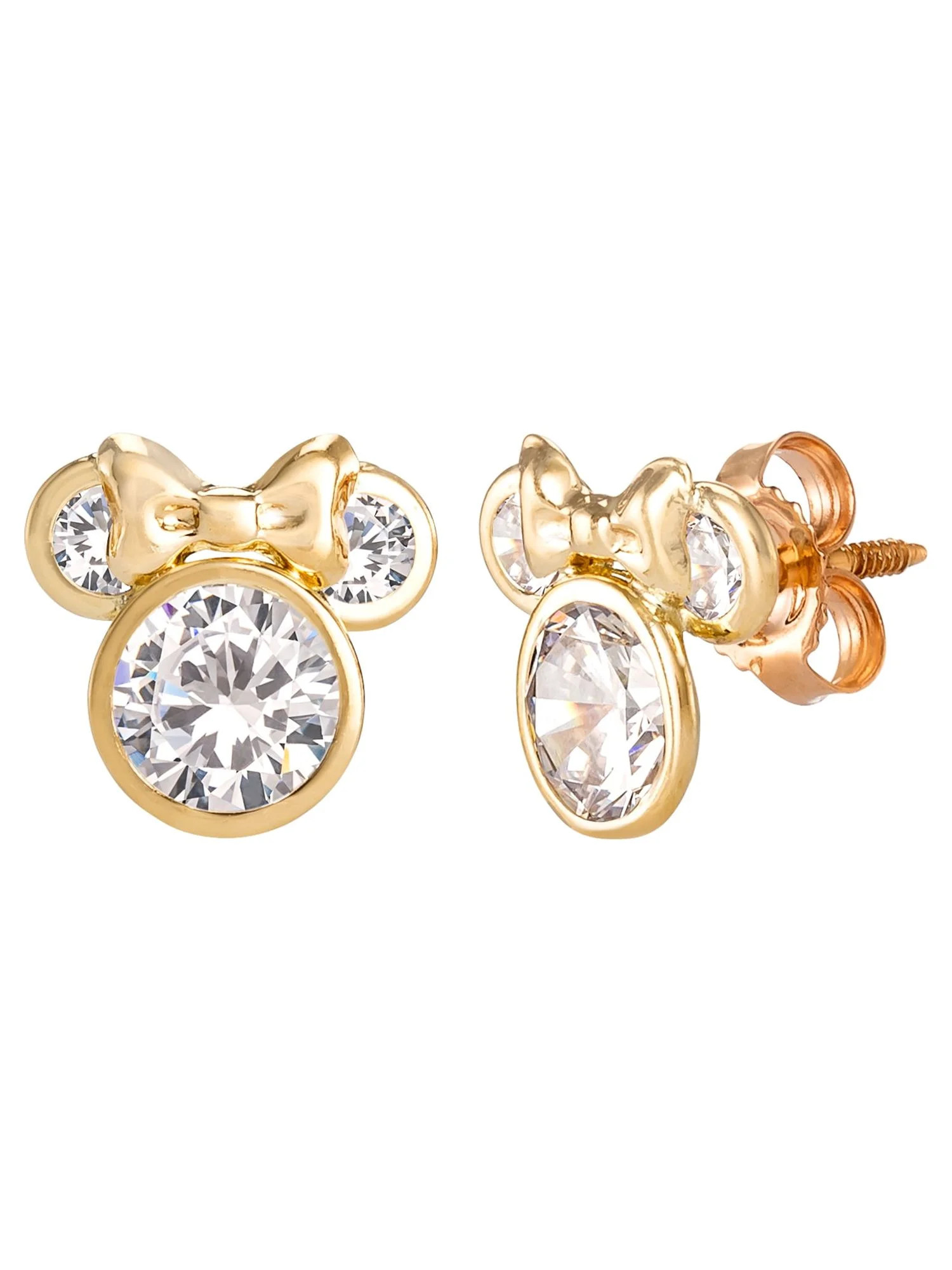 Disney 10KT Yellow Gold Minnie Mouse Earrings | Walmart (US)