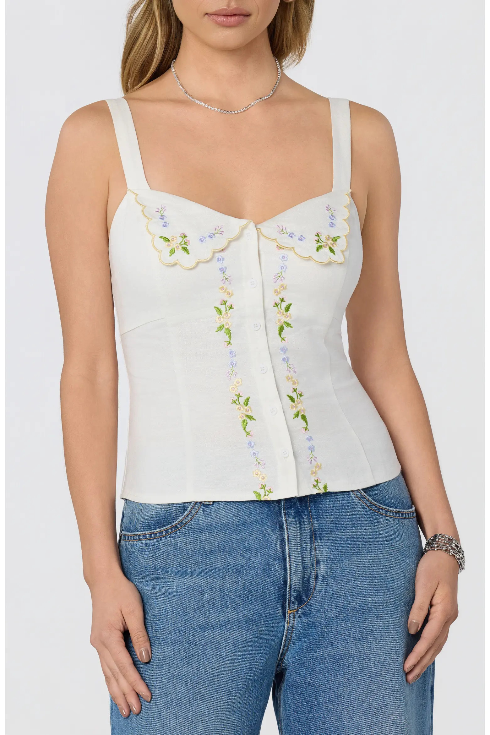 Shayna Floral Embroidered Button-Up Top (Women) | Nordstrom | Nordstrom