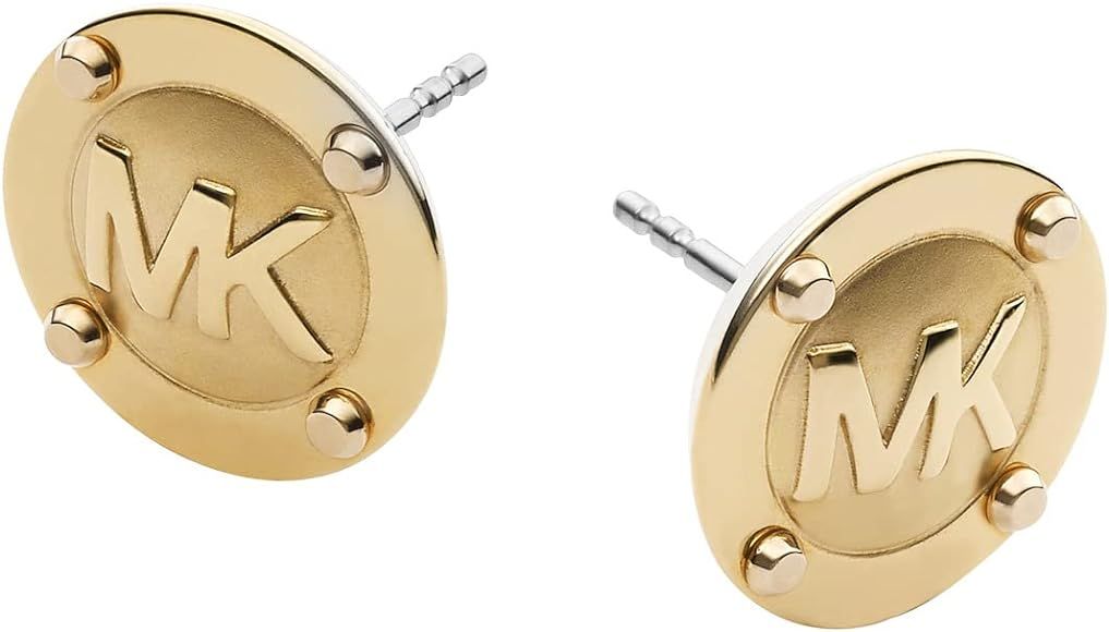 Michael Kors Gold-Tone Stud Earrings for Women; Stainless Steel Earrings; Jewelry for Women | Amazon (US)