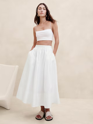 Ariella Poplin Midi Skirt | Banana Republic (US)