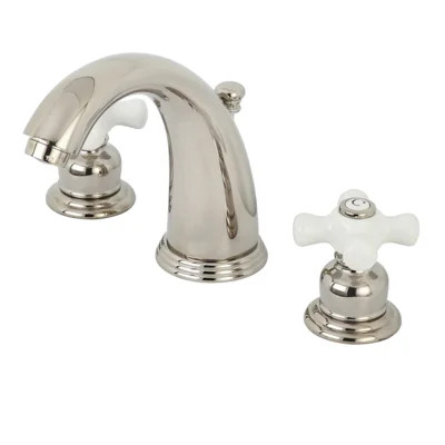 Kingston Brass Victorian Two-Handle 3-Hole Deck Mount Widespread Bathroom Faucet with Retail Pop-Up Drain | Wayfair North America