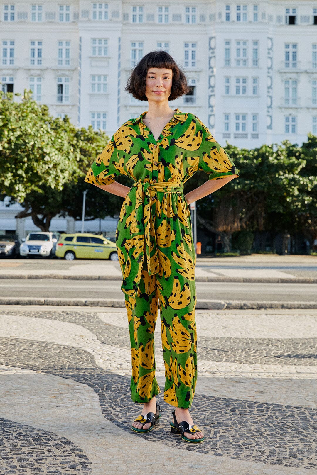 Green Bossa Banana Jumpsuit | FarmRio (US)